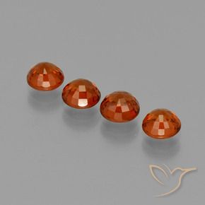 Spessartite Garnet Gemstones in 5 mm (calibrated) Size for Sale, Spessartite Garnet Stones in Intense Red Color