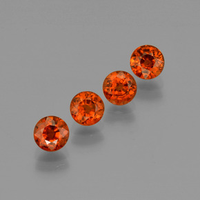 2.65 ctw Red Spessartite Garnet Stones, Natural Spessartite Garnet in Round Facet Shape for Sale