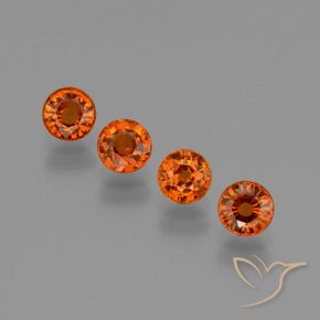 2.35 ctw Orange Spessartite Garnet Stones, Natural Spessartite Garnet in Round Facet Shape for Sale