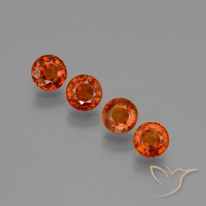 2.40 ctw Orange Spessartite Garnet Stones, Natural Spessartite Garnet in Round Facet Shape for Sale