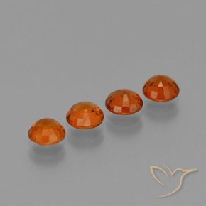 Spessartite Garnet Gemstones in 5 mm (calibrated) Size for Sale, Spessartite Garnet Stones in Reddish Orange Color