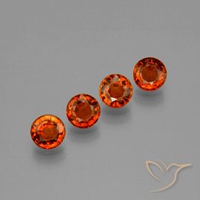 2.23 ctw Orange Spessartite Garnet Stones, Natural Spessartite Garnet in Round Facet Shape for Sale