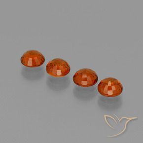 Spessartite Garnet Gemstones in 4.7 mm Size for Sale, Spessartite Garnet Stones in Fire Orange Color