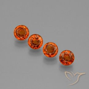2.38 ctw Orange Spessartite Garnet Stones, Natural Spessartite Garnet in Round Facet Shape for Sale