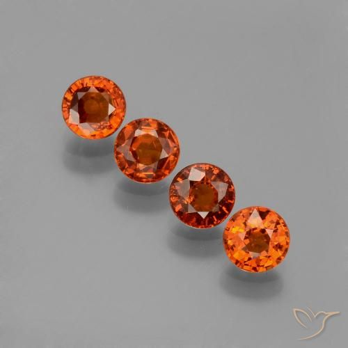 2.15ctw Natural Reddish Orange Spessartite Garnet, Round, VS