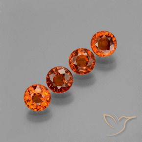 2.15 ctw Orange Spessartite Garnet Stones, Natural Spessartite Garnet in Round Facet Shape for Sale