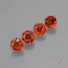 2.84 ctw Red Spessartite Garnet Stones, Natural Spessartite Garnet in Round Facet Shape for Sale