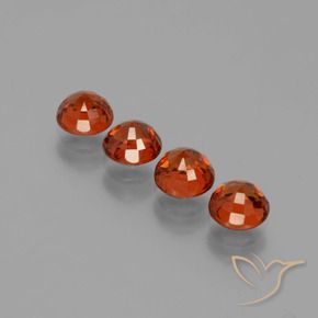 Spessartite Garnet Gemstones in 5 mm (calibrated) Size for Sale, Spessartite Garnet Stones in Medium Dark Red Color