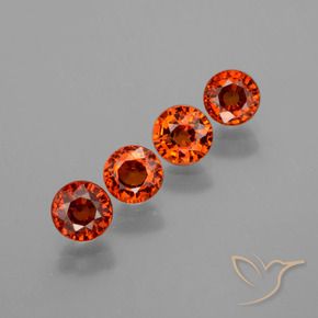 2.73 ctw Red Spessartite Garnet Stones, Natural Spessartite Garnet in Round Facet Shape for Sale