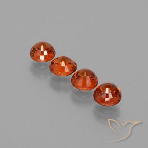 Spessartite Garnet Gemstones in 5 mm (calibrated) Size for Sale, Spessartite Garnet Stones in Bright Red Color