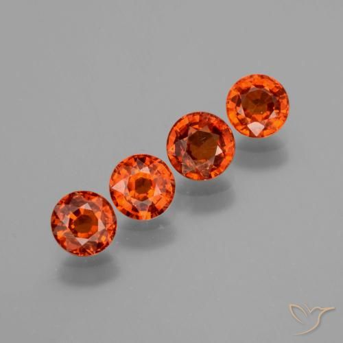 2.78 ctw Orange Spessartite Garnet Stones, Natural Spessartite Garnet in Round Facet Shape for Sale
