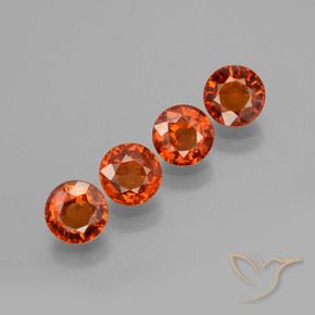 2.97 ctw Orange Spessartite Garnet Stones, Natural Spessartite Garnet in Round Facet Shape for Sale