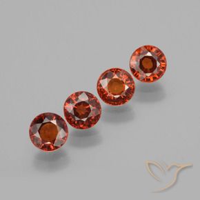 2.93 ctw Orange Spessartite Garnet Stones, Natural Spessartite Garnet in Round Facet Shape for Sale