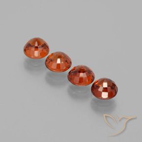 Spessartite Garnet Gemstones in 5 mm (calibrated) Size for Sale, Spessartite Garnet Stones in Reddish Orange Color