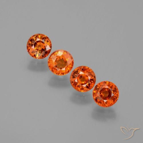 2.40ctw Natural Medium Orange Spessartite Garnet, Round, VS