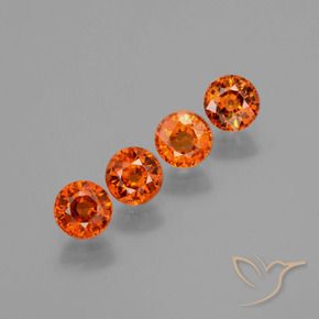 2.40 ctw Orange Spessartite Garnet Stones, Natural Spessartite Garnet in Round Facet Shape for Sale
