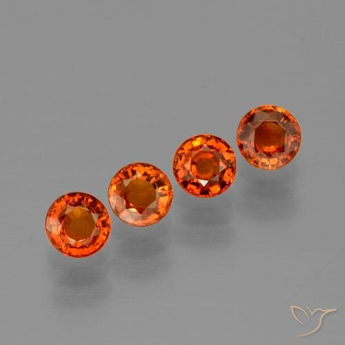 Granato Spessartite arancione da 2,32 ct, taglio rotondo da 4,7 mm dal Mozambico, Photo A