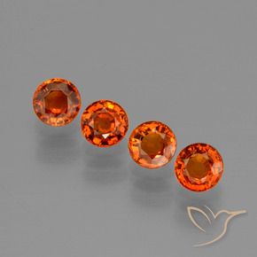 2.32 ctw Orange Spessartite Garnet Stones, Natural Spessartite Garnet in Round Facet Shape for Sale