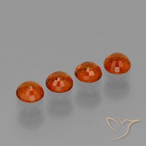 Spessartite Garnet Gemstones in 4.7 mm Size for Sale, Spessartite Garnet Stones in Fire Orange Color
