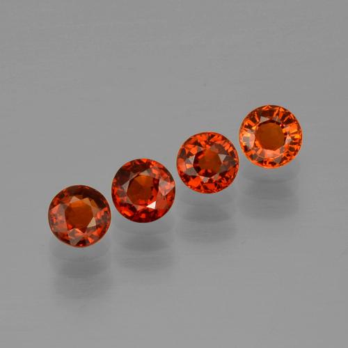 Candy Red Spessartite Garnet Gem - 0.6ct Round Facet (ID: 401817)
