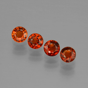 2.20 ctw Red Spessartite Garnet Stones, Natural Spessartite Garnet in Round Facet Shape for Sale