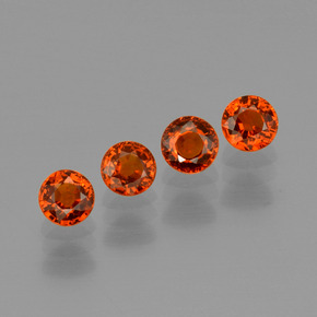 2.06 ctw Red Spessartite Garnet Stones, Natural Spessartite Garnet in Round Facet Shape for Sale