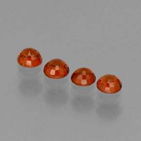Spessartite Garnet Gemstones in 4.5 mm (calibrated) Size for Sale, Spessartite Garnet Stones in Intense Red Color