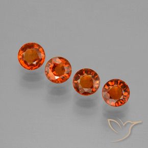 2.79 ctw Red Spessartite Garnet Stones, Natural Spessartite Garnet in Round Facet Shape for Sale