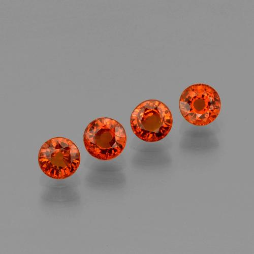Medium Red 锰铝榴石 Gem - 0.5ct 圆形切面 (ID: 401855)