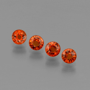 1.90 ctw Red Spessartite Garnet Stones, Natural Spessartite Garnet in Round Facet Shape for Sale