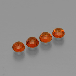 Spessartite Garnet Gemstones in 4.2 mm Size for Sale, Spessartite Garnet Stones in Medium Red Color