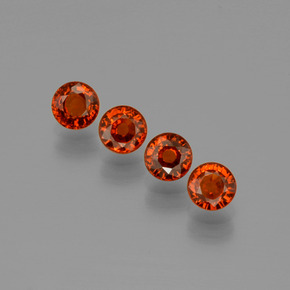 Rojo oscuro Granate Espesartina Gema - 0.5ct Faceta Redonda (ID: 401856)