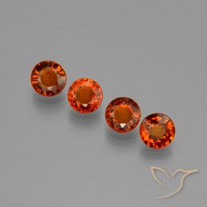 1.84 ctw Red Spessartite Garnet Stones, Natural Spessartite Garnet in Round Facet Shape for Sale