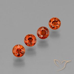 1.97 ctw Orange Spessartite Garnet Stones, Natural Spessartite Garnet in Round Facet Shape for Sale