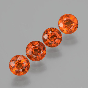 3.08 ctw Orange Spessartite Garnet Stones, Natural Spessartite Garnet in Round Facet Shape for Sale