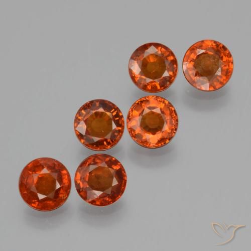 2.90 ctw Red Spessartite Garnet Stones, Natural Spessartite Garnet in Round Facet Shape for Sale