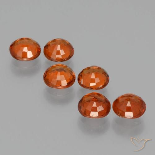 Spessartite Garnet Gemstones in 4.5 mm (calibrated) Size for Sale, Spessartite Garnet Stones in Intense Red Color