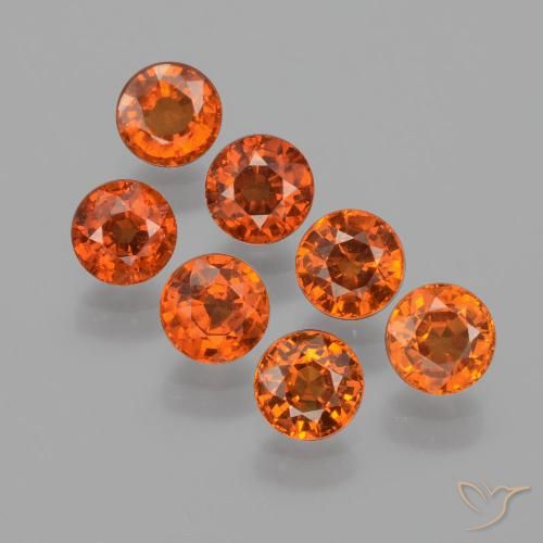3.64 ct Orange Spessartite Garnet, 4.3 mm Round Cut From Mozambique, Photo A