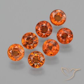3.64 ctw Orange Spessartite Garnet Stones, Natural Spessartite Garnet in Round Facet Shape for Sale