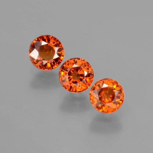Arancione rossastra Granato spessartite Gem - 0.6ct Sfaccettatura rotonda (ID: 402376)