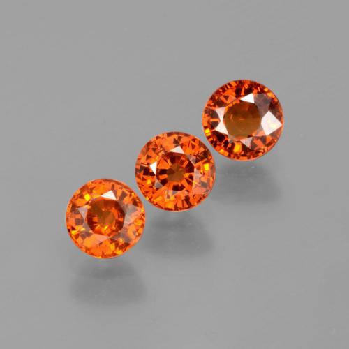 1.82 ctw Orange Spessartite Garnet Stones, Natural Spessartite Garnet in Round Facet Shape for Sale