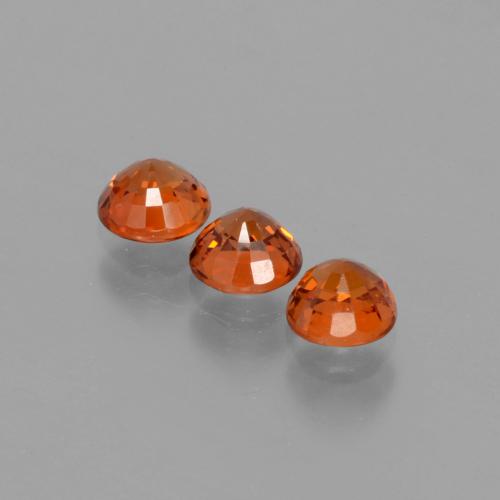 Spessartite Garnet Gemstones in 4.8 mm Size for Sale, Spessartite Garnet Stones in Fire Orange Color