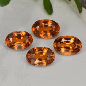 Reddish Orange Spessartite Garnet Gem - 0.7ct Oval Facet (ID: 402378)