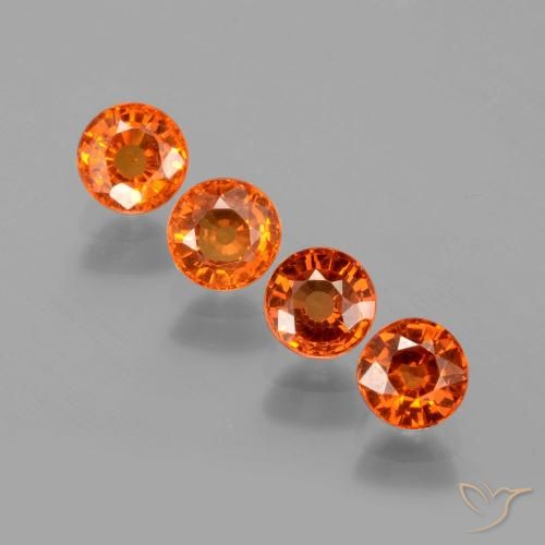 2.23ctw Natural Amber Orange Spessartite Garnet, Round, VS