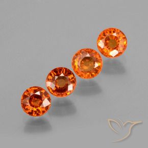 2.23 ctw Orange Spessartite Garnet Stones, Natural Spessartite Garnet in Round Facet Shape for Sale