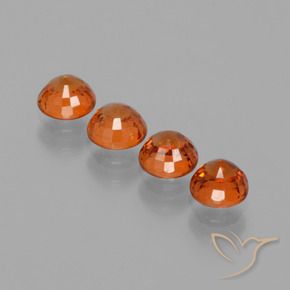 Spessartite Garnet Gemstones in 4.5 mm (calibrated) Size for Sale, Spessartite Garnet Stones in Amber Orange Color