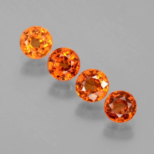 Medium Orange Spessartite Garnet Gem - 0.5ct Round Facet (ID: 402380)