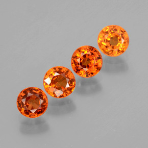 2.09 ctw Orange Spessartite Garnet Stones, Natural Spessartite Garnet in Round Facet Shape for Sale