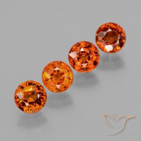 2.89 ctw Orange Spessartite Garnet Stones, Natural Spessartite Garnet in Round Facet Shape for Sale