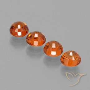 Spessartite Garnet Gemstones in 5 mm (calibrated) Size for Sale, Spessartite Garnet Stones in Fire Orange Color